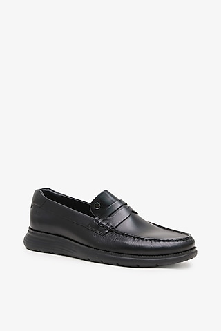 Black Leather Loafers by TONI ROSSI MEN