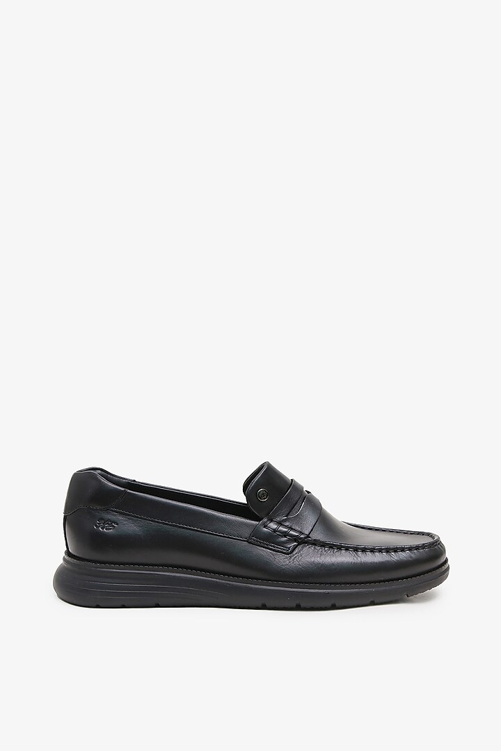 Black Leather Loafers by TONI ROSSI MEN at Pernia's Pop Up Shop