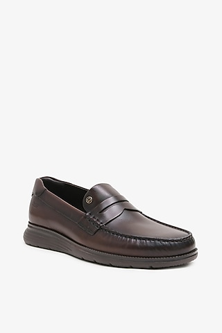 Brown Leather Loafers by TONI ROSSI MEN
