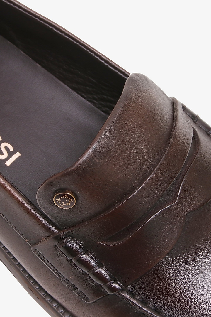 Brown Leather Loafers by TONI ROSSI MEN at Pernia's Pop Up Shop