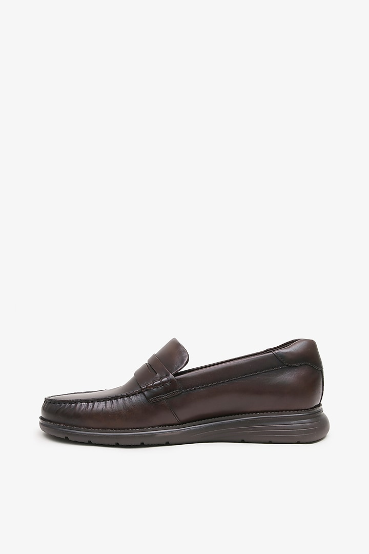 Brown Leather Loafers by TONI ROSSI MEN at Pernia's Pop Up Shop