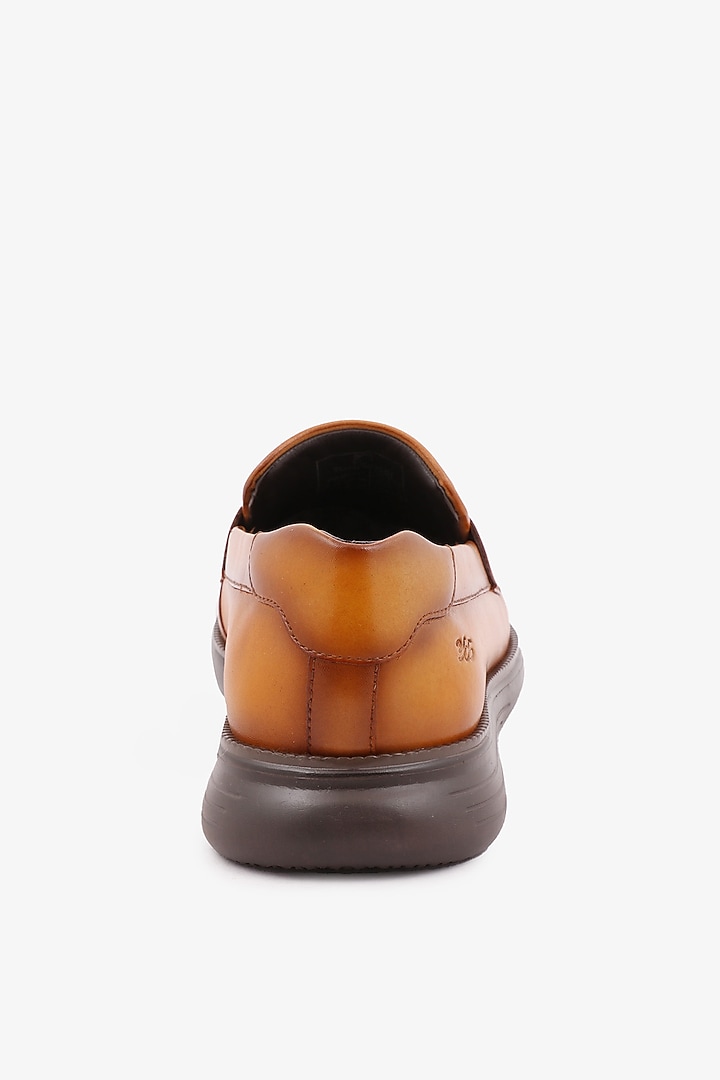 Tan Leather Loafers by TONI ROSSI MEN at Pernia's Pop Up Shop