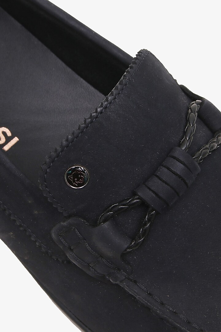Blue Leather Mocassin Shoes by TONI ROSSI MEN at Pernia's Pop Up Shop
