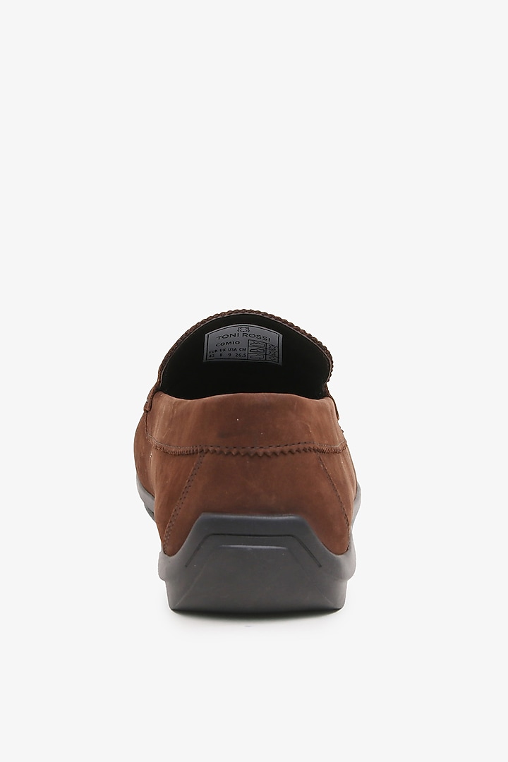 Brown Leather Mocassin Shoes by TONI ROSSI MEN at Pernia's Pop Up Shop