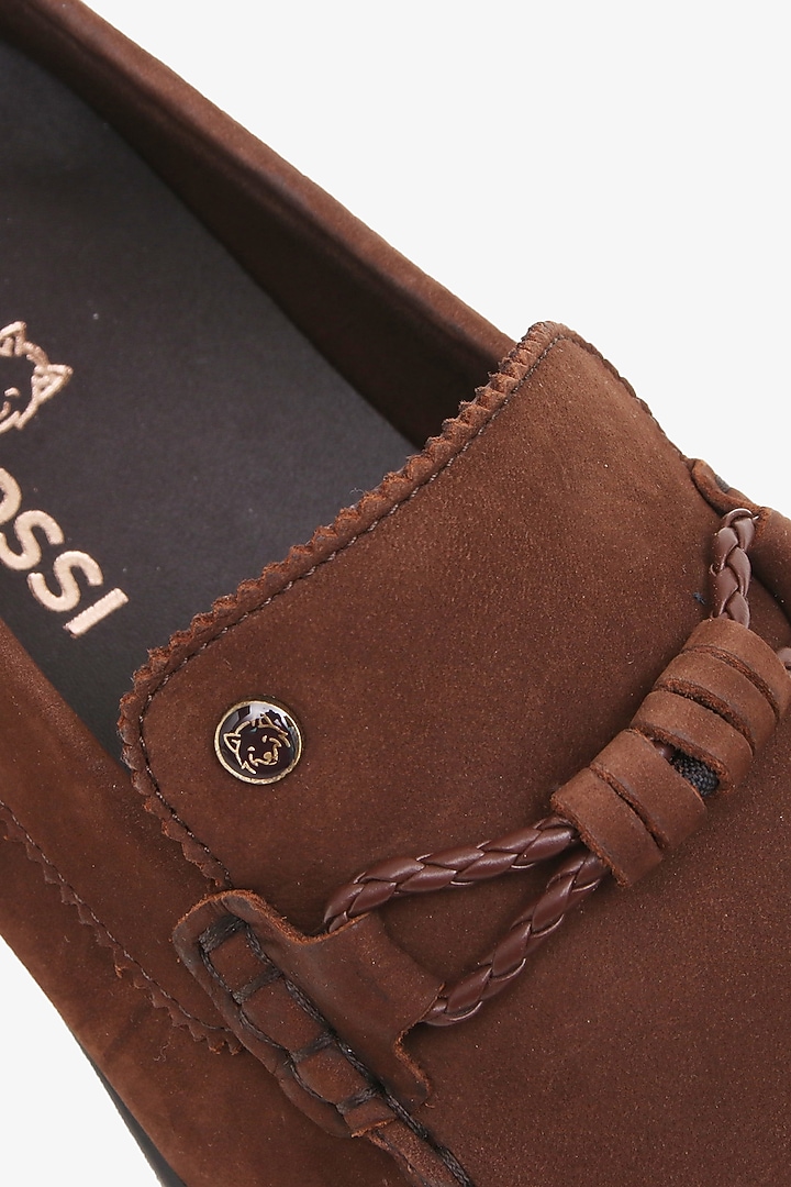 Brown Leather Mocassin Shoes by TONI ROSSI MEN at Pernia's Pop Up Shop