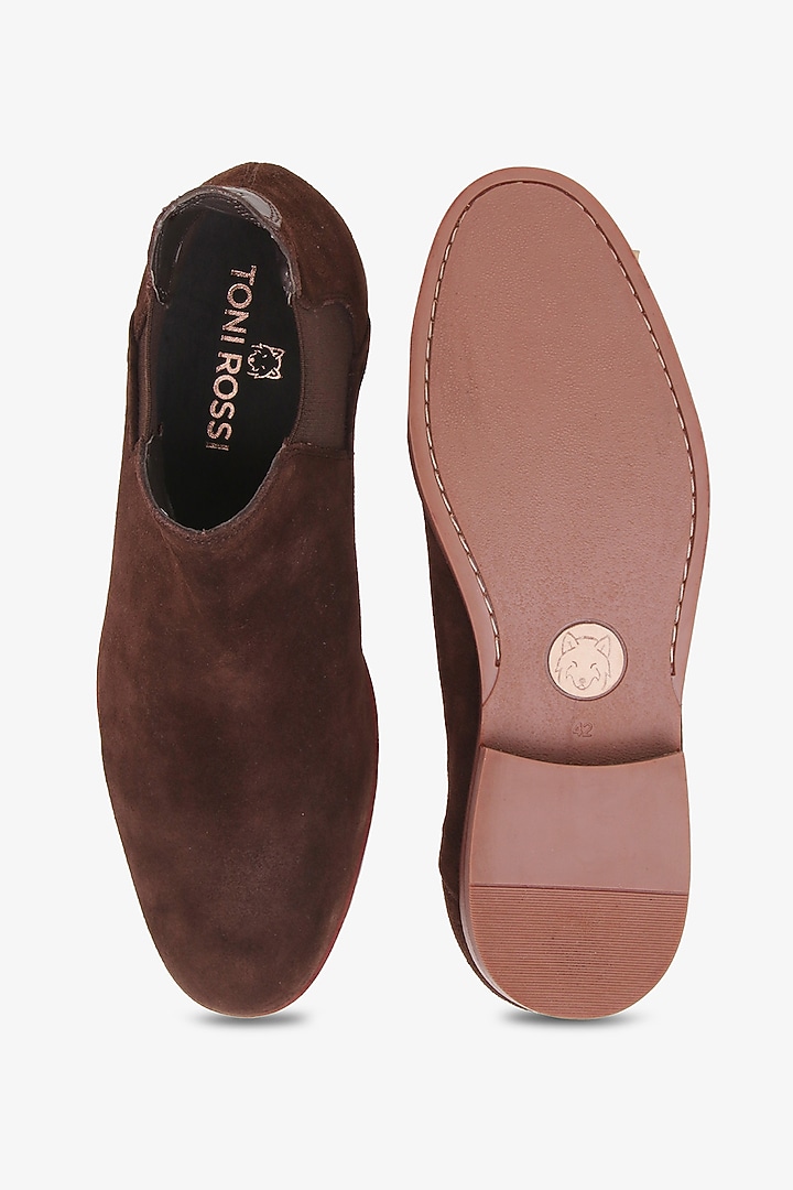 Brown Leather Chelsea Boots by TONI ROSSI MEN at Pernia's Pop Up Shop