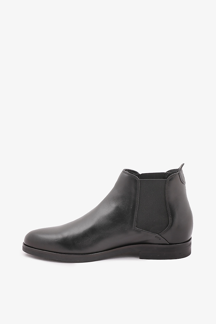 Black Leather Chelsea Boots by TONI ROSSI MEN at Pernia's Pop Up Shop