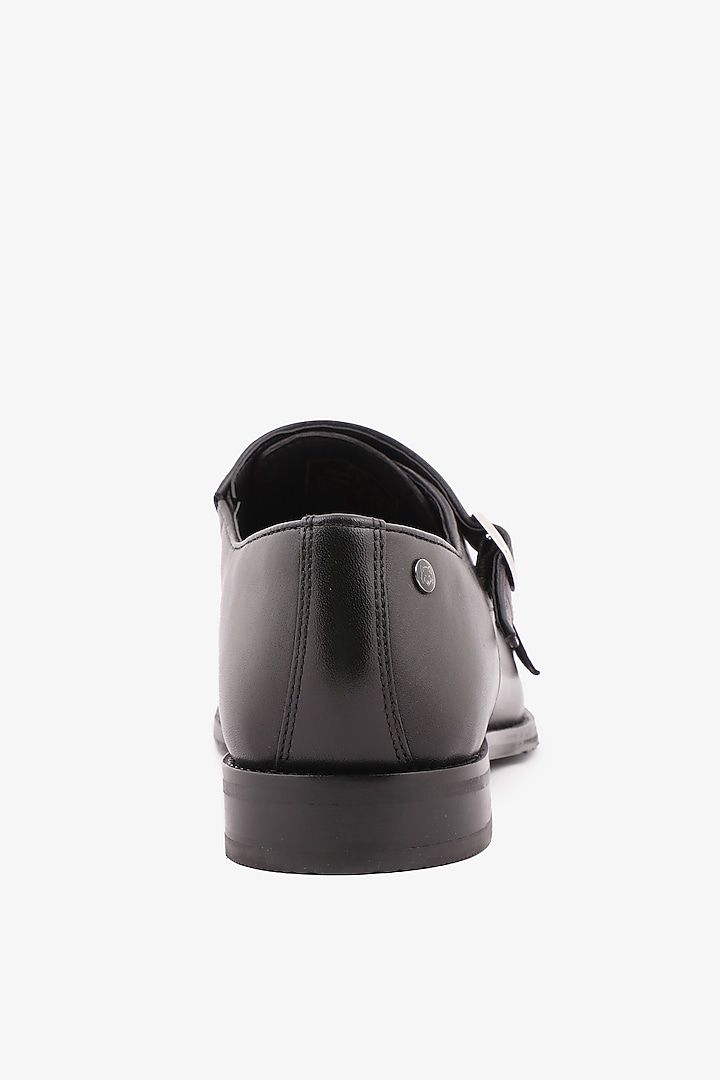 Black Leather Double Monks by TONI ROSSI MEN at Pernia's Pop Up Shop