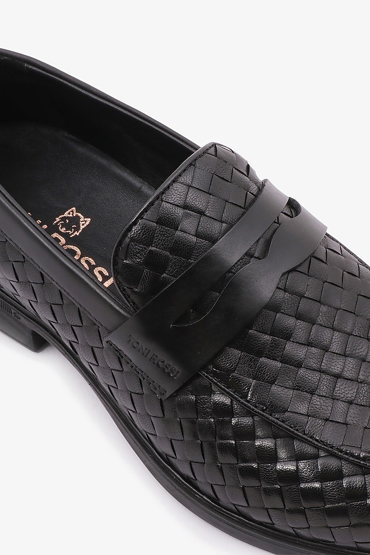 Black Leather Loafers by TONI ROSSI MEN at Pernia's Pop Up Shop
