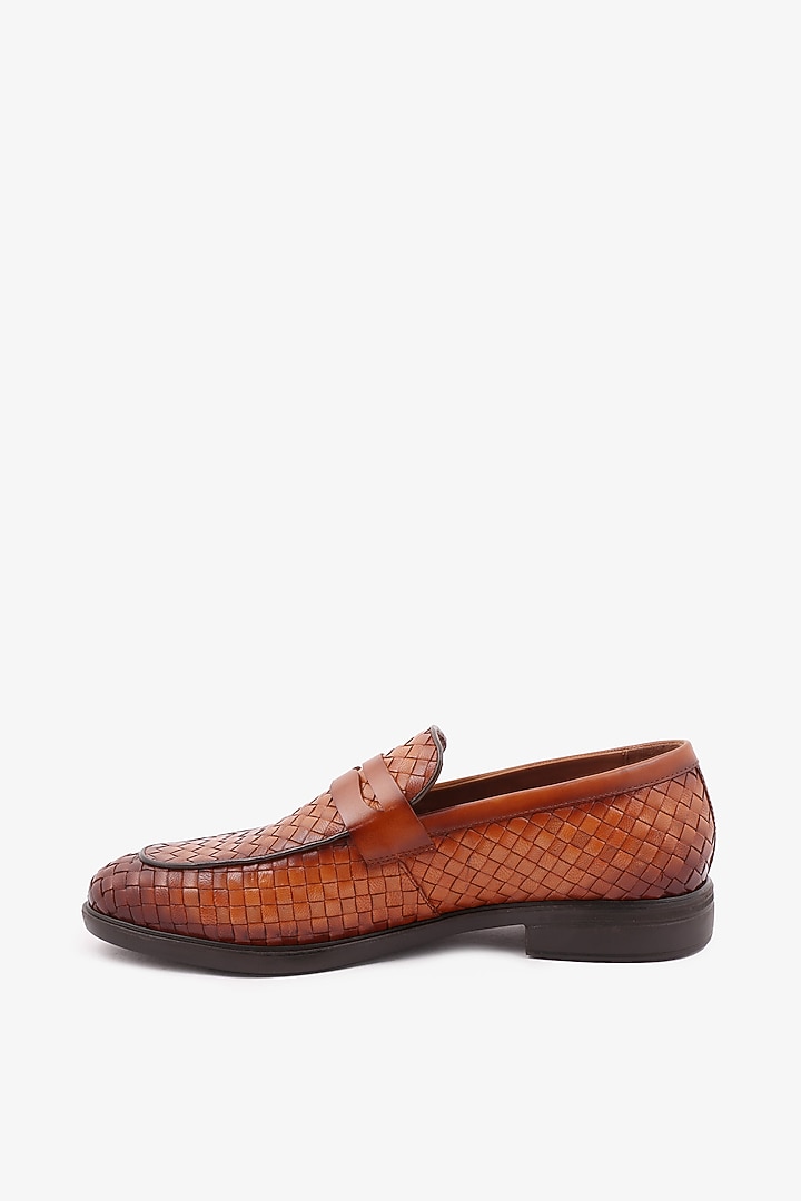 Brown Leather Loafers by TONI ROSSI MEN at Pernia's Pop Up Shop