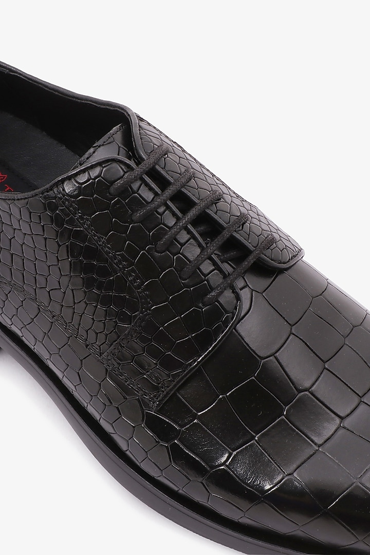 Black Leather Derby Shoes by TONI ROSSI MEN at Pernia's Pop Up Shop
