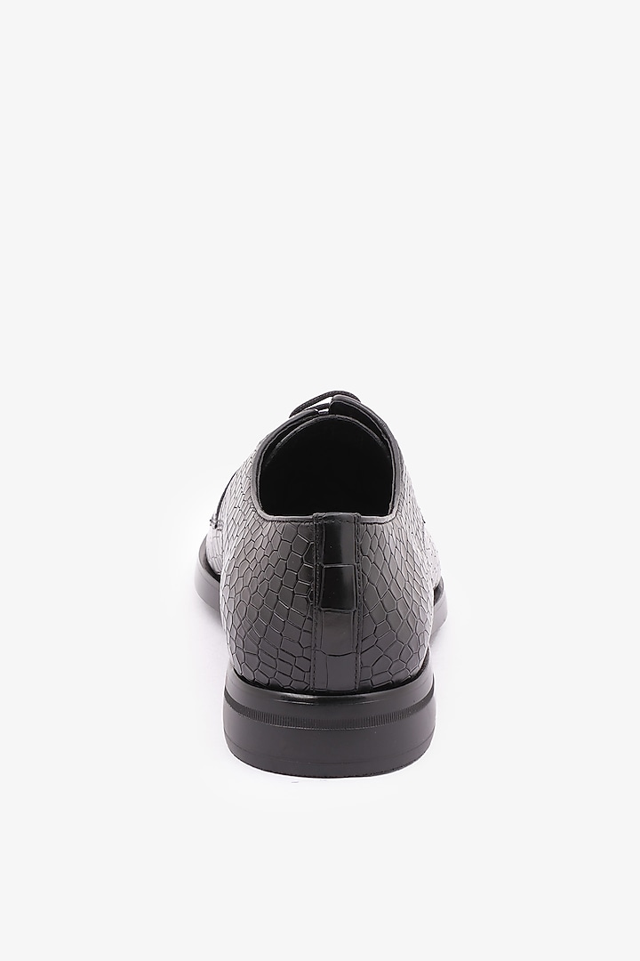 Black Leather Derby Shoes by TONI ROSSI MEN at Pernia's Pop Up Shop