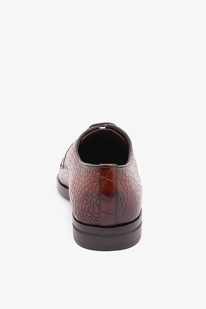 Brown Leather Derby Shoes by TONI ROSSI MEN at Pernia's Pop Up Shop