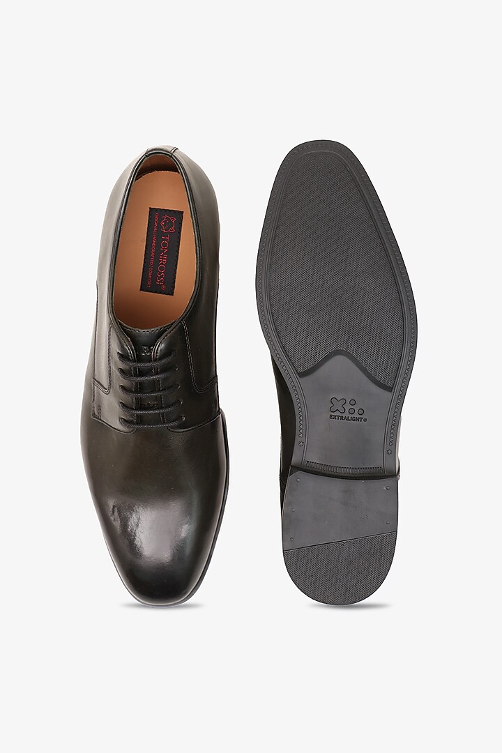 Olive Leather Derby Shoes by TONI ROSSI MEN at Pernia's Pop Up Shop