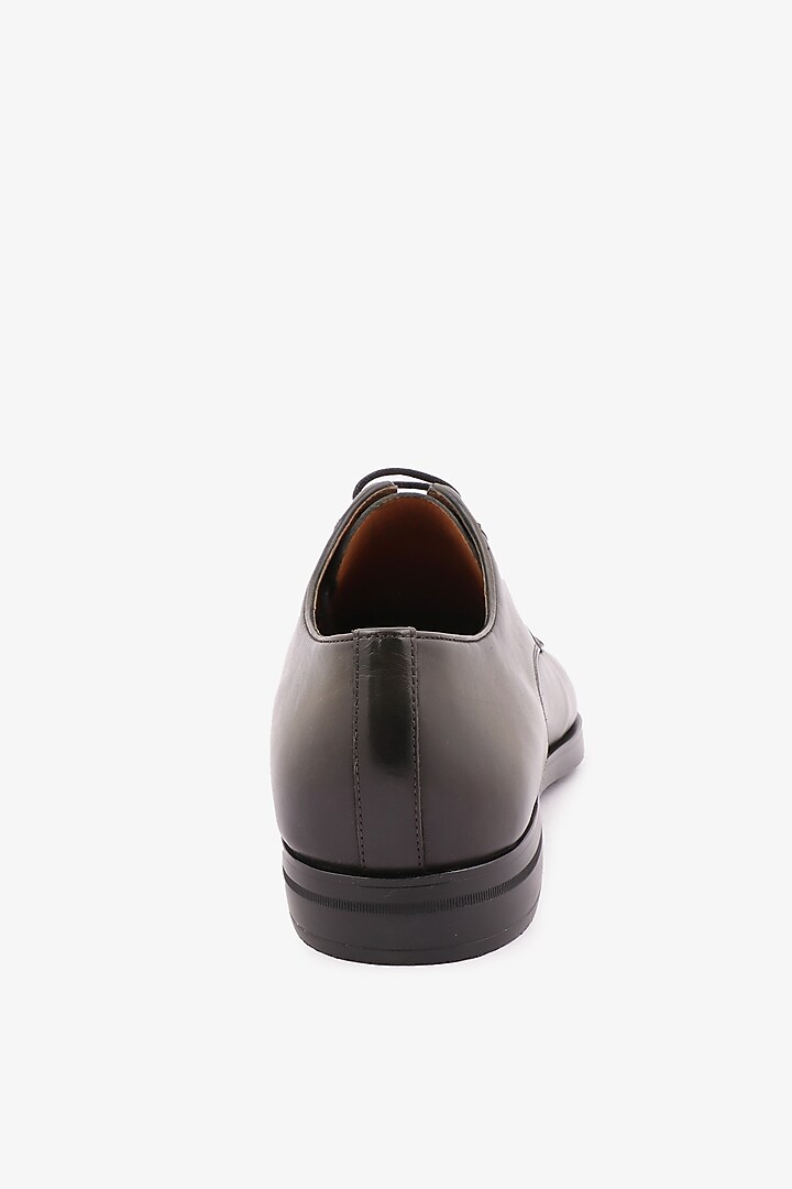 Olive Leather Derby Shoes by TONI ROSSI MEN at Pernia's Pop Up Shop
