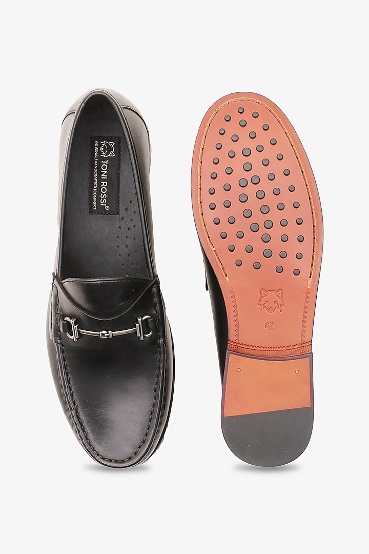 Black Leather Mocassin Shoes by TONI ROSSI MEN at Pernia's Pop Up Shop