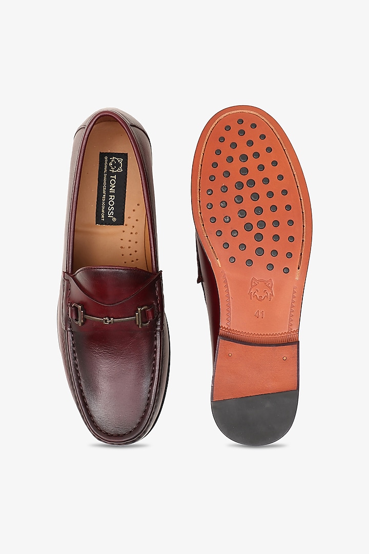 Wine Leather Mocassin Shoes by TONI ROSSI MEN at Pernia's Pop Up Shop