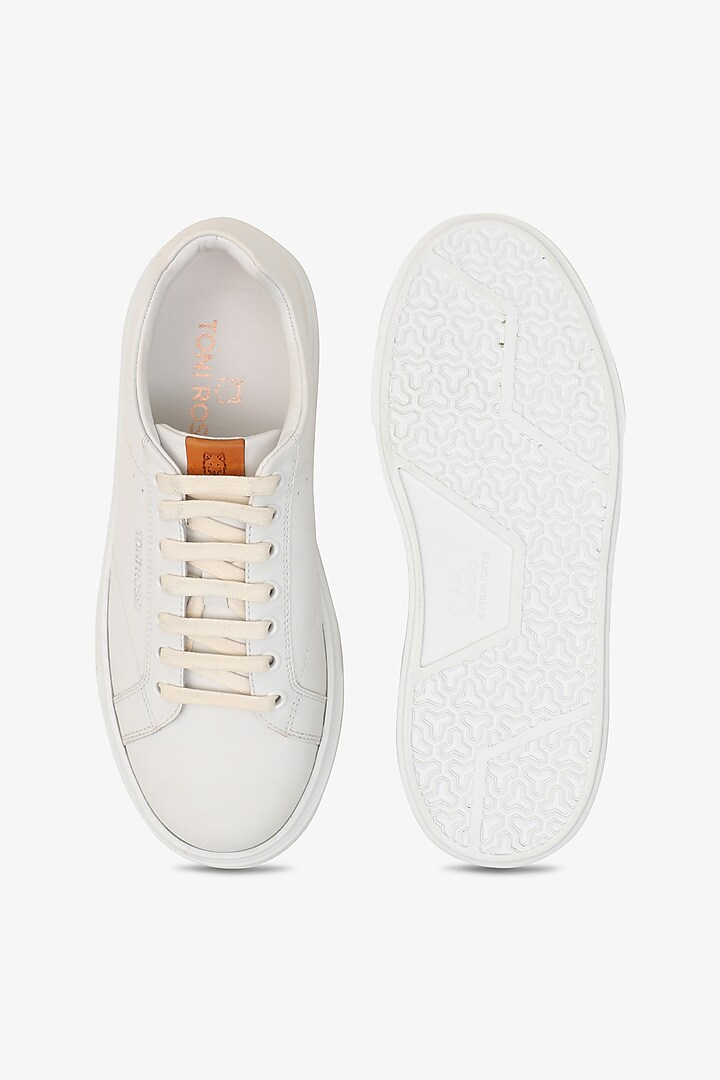 White Leather Sneakers by TONI ROSSI MEN at Pernia's Pop Up Shop