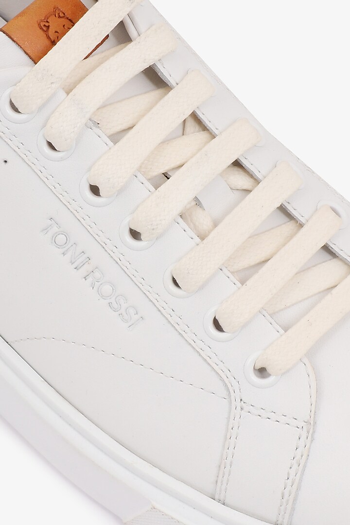 White Leather Sneakers by TONI ROSSI MEN at Pernia's Pop Up Shop