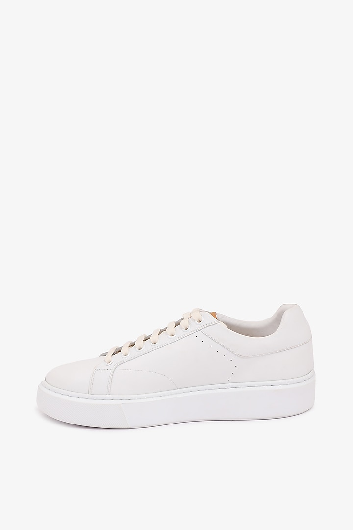 White Leather Sneakers by TONI ROSSI MEN at Pernia's Pop Up Shop