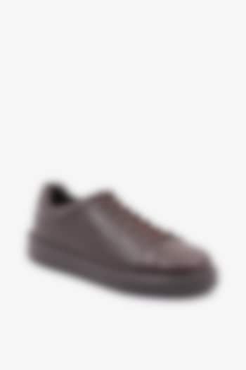 Brown Leather Sneakers by TONI ROSSI MEN