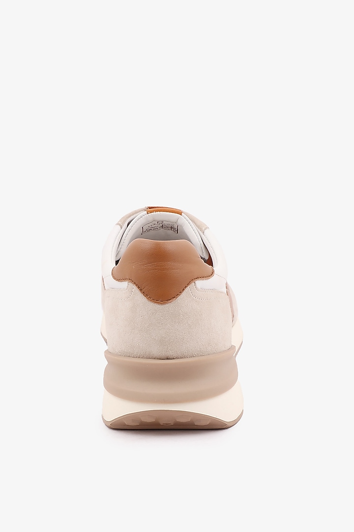 Tan & White Leather Sneakers by TONI ROSSI MEN at Pernia's Pop Up Shop