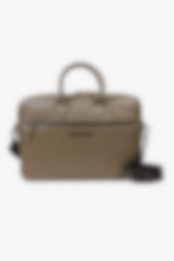 Olive Hand Finished Leather Messenger Bag by TONI ROSSI MEN at Pernia's Pop Up Shop