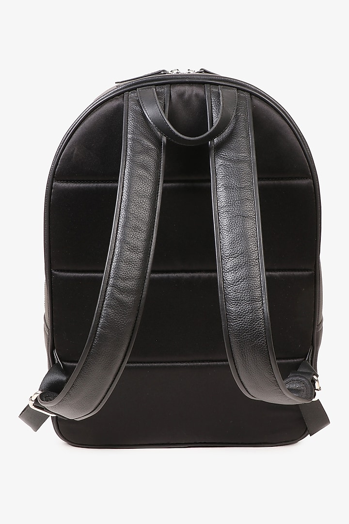 Black Hand Finished Soft Milled Leather Backpack Bag by TONI ROSSI MEN at Pernia's Pop Up Shop