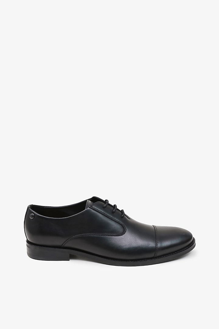 Black Leather Formal Shoes by TONI ROSSI MEN