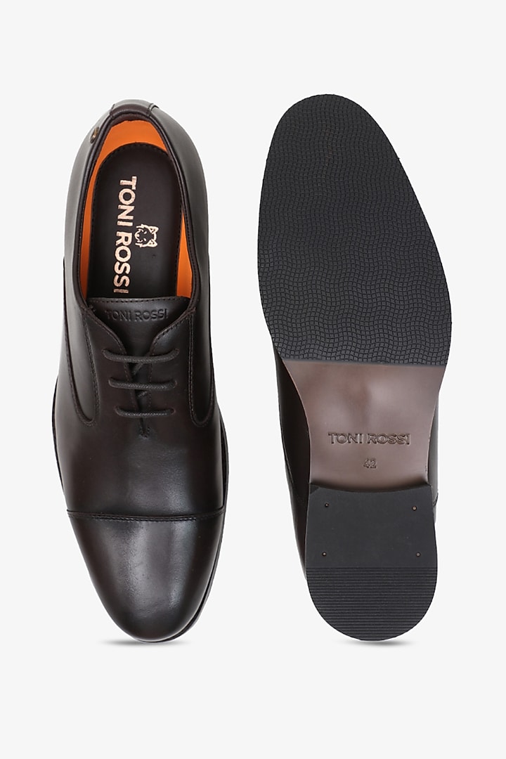Brown Leather Formal Shoes by TONI ROSSI MEN at Pernia's Pop Up Shop