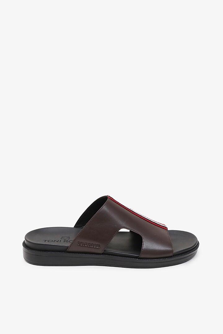 Brown Genuine Ozark Leather Sandals by TONI ROSSI MEN