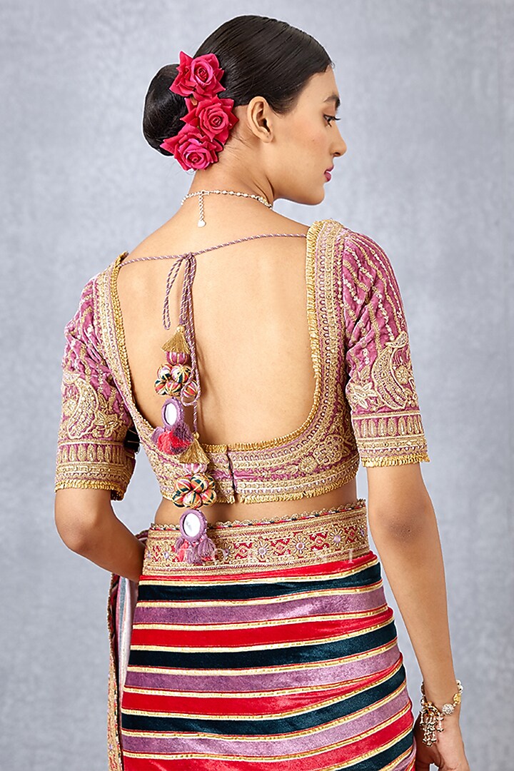 Pink Hand Embroidered Blouse by TORANI at Pernia's Pop Up Shop