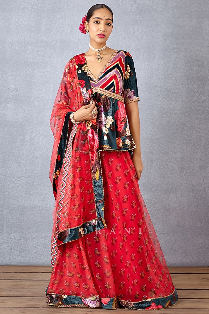 Fiery Pink Net Bridal Sharara Set by TORANI at Pernia's Pop Up Shop