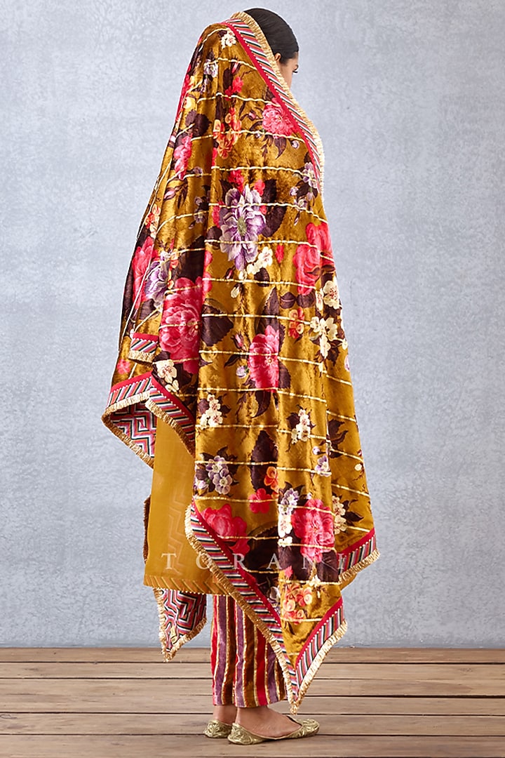 Ochre Yellow Printed Doshala by TORANI at Pernia's Pop Up Shop