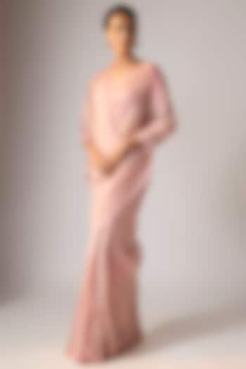Pink Silk Organza Aari Embroidered Wedding Saree by Torani at Pernia's Pop Up Shop