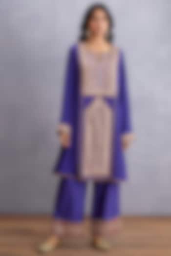 Amethyst Purple Embroidered Kurta Set by TORANI at Pernia's Pop Up Shop