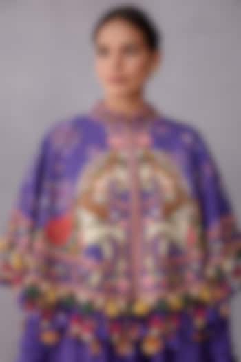 Amethyst Purple Printed Cape by TORANI at Pernia's Pop Up Shop