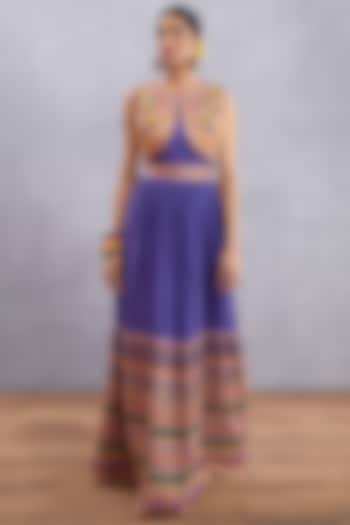 Amethyst Purple Embroidered Dress by TORANI