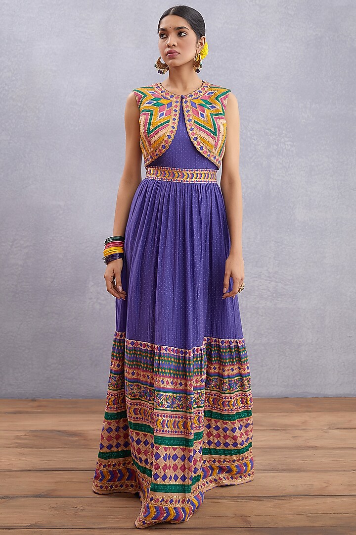Amethyst Purple Embroidered Cocktail Dress by TORANI at Pernia's Pop Up Shop