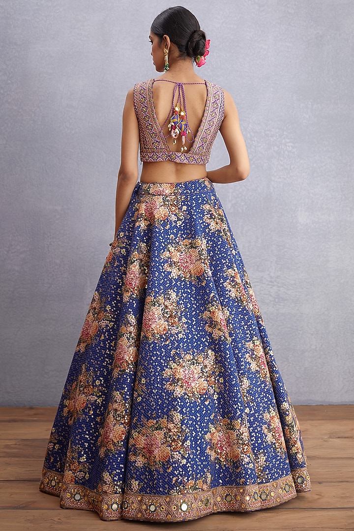 Amethyst Purple Bridal Lehenga Set With Print by TORANI at Pernia's Pop Up Shop