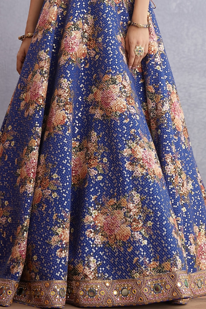 Amethyst Purple Bridal Lehenga Set With Print by TORANI at Pernia's Pop Up Shop