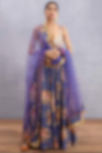 Amethyst Purple Printed & Embroidered Bridal Anarkali Set by TORANI at Pernia's Pop Up Shop