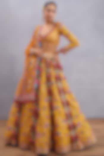 Topaz Yellow Embroidered Bridal Lehenga Set by TORANI at Pernia's Pop Up Shop