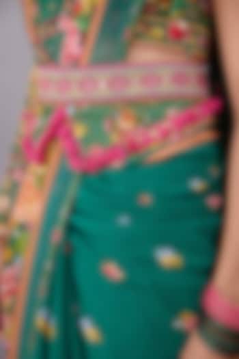 Emerald Green Embroidered Kamarbandh by TORANI at Pernia's Pop Up Shop