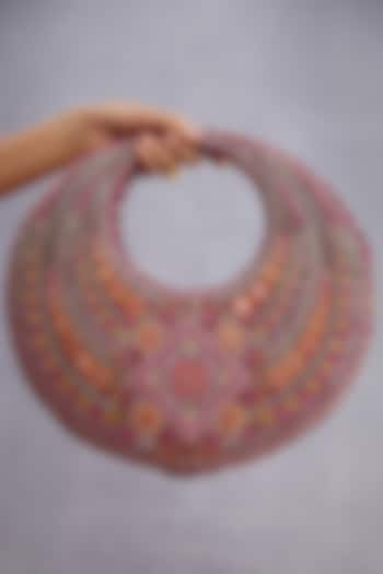 Ruby Red Embroidered Hobo Bag by TORANI at Pernia's Pop Up Shop