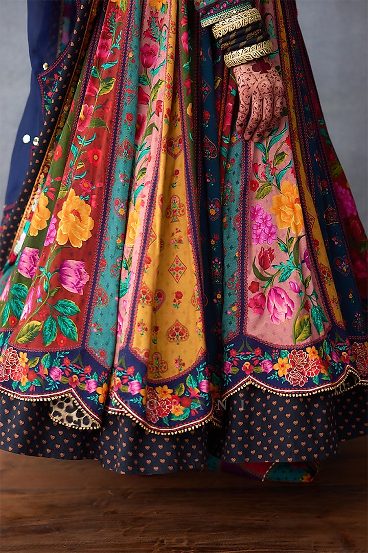 Multi-Colored Silk Digital Printed Bridal Anarkali Set by TORANI at Pernia's Pop Up Shop