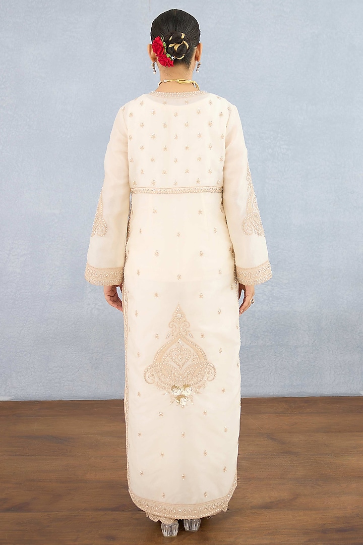 Ivory Jeni Silk Embroidered Jacket Set by Torani at Pernia's Pop Up Shop