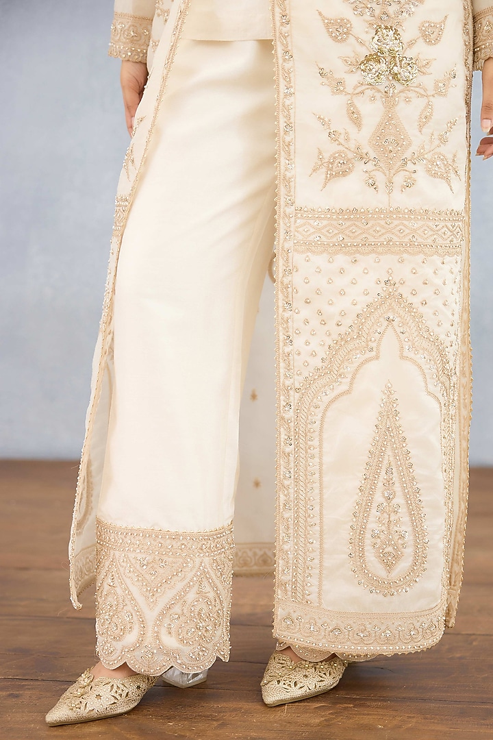 Ivory Jeni Silk Embroidered Jacket Set by Torani at Pernia's Pop Up Shop