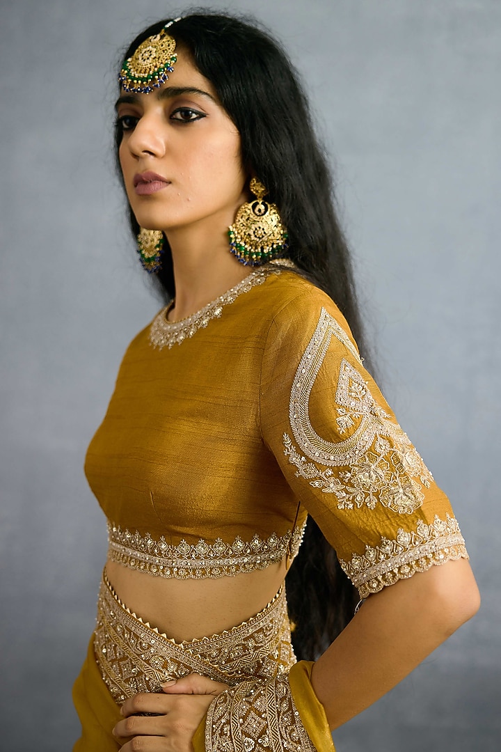 Ochre Jeni Silk & Organza Embroidered Reception Saree by Torani at Pernia's Pop Up Shop