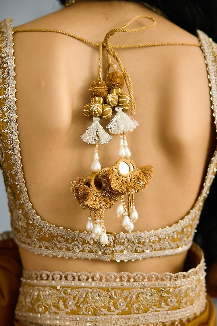 Ochre Jeni Silk & Organza Embroidered Reception Saree by Torani at Pernia's Pop Up Shop